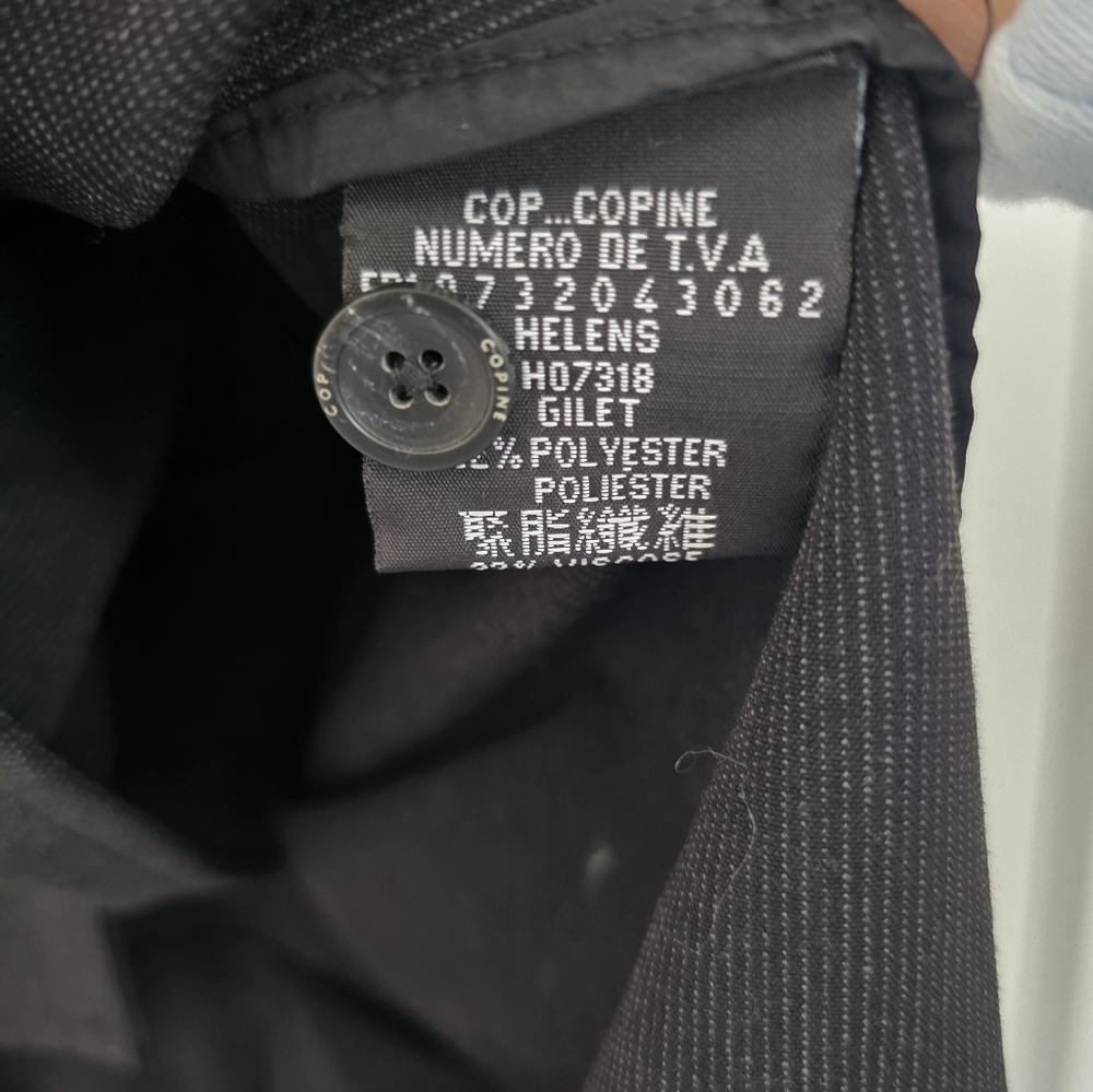 Womens Cop. Copine Vest Shirt Size 42  Futuristic Avant Garde Black, Gray Pinstr - Picture 3 of 12